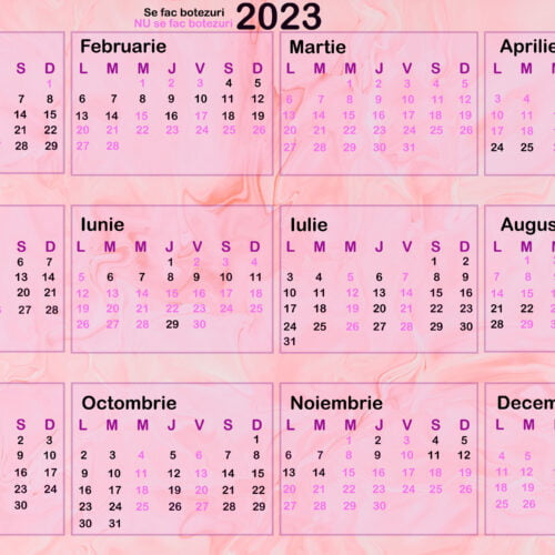 Cand nu se fac botezuri? – Calendar botezuri 2023