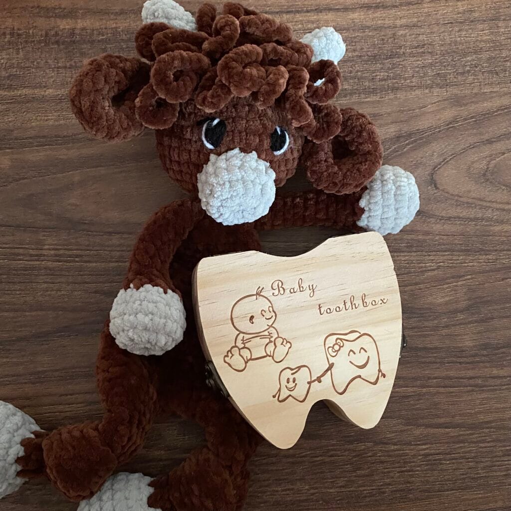 cutie dintisori de lapte - zana maseluta cutie dintisori cutie de lemn cadou bebe